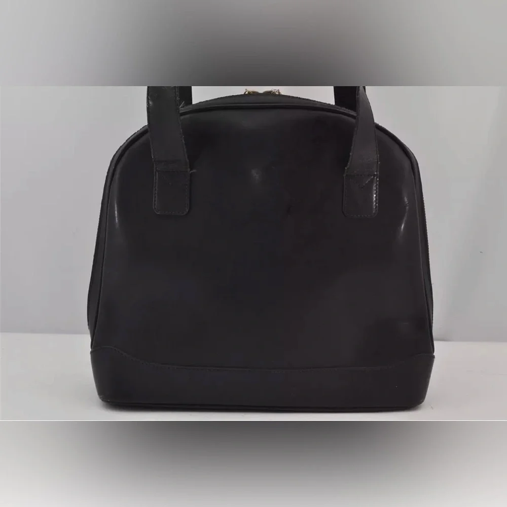 Authentic GUCCI Vintage Bamboo Shoulder Bag Purse Leather Black - Picture 3 of 15